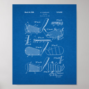 Póster Patente de club de golf - Blueprint
