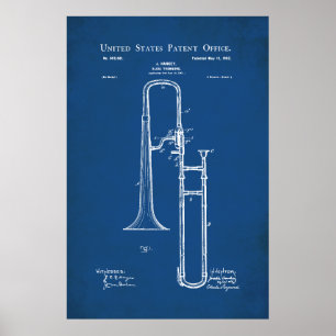 Póster Patente de EE. UU. - Trombón
