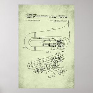 Póster Patente de EE. UU. - Tuba