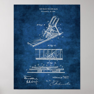 Póster Patente de empuje de barco de fila 1889