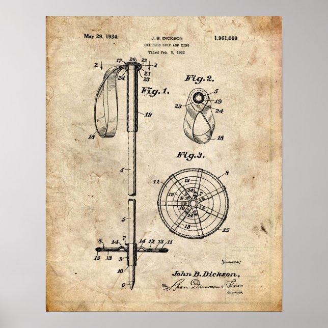 Póster Patente de esquí (Frente)