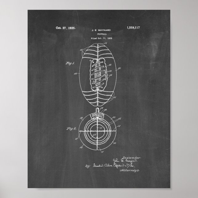 Póster Patente de fútbol - Chalkboard (Frente)