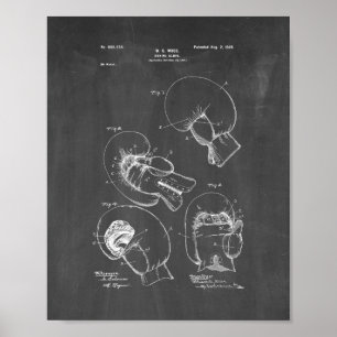 Póster Patente de guantes de boxeo - Chalkboard
