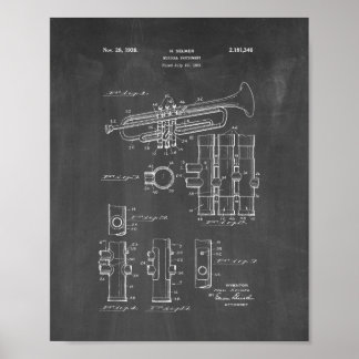Póster Patente de instrumentos musicales - Chalkboard