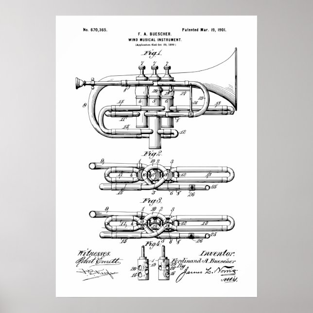 Póster Patente de instrumentos musicales eólicos (Frente)