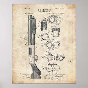 Póster Patente de la escopeta