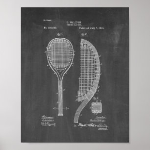 Póster Patente de la estafa de tenis - pizarra