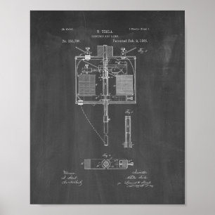 Póster Patente de lámpara de arco eléctrico - Cartón