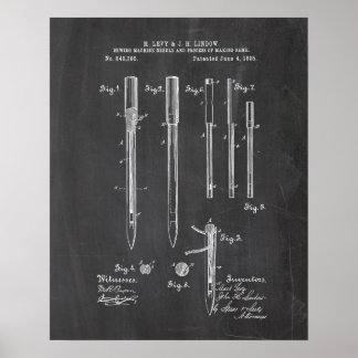 Póster Patente de máquina de coser