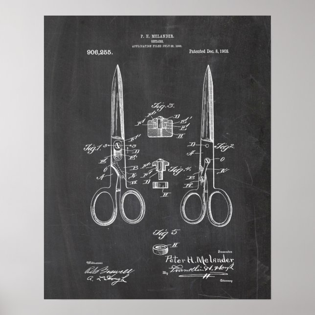 Póster Patente de máquina de coser (Frente)