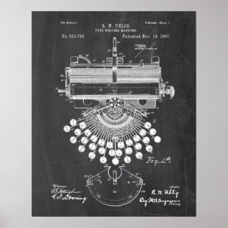 Póster Patente de máquina de escribir