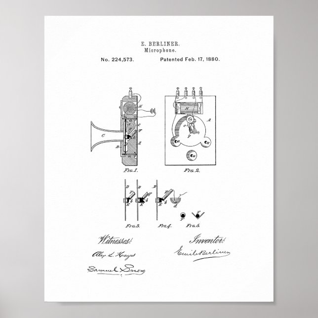 Póster Patente de micrófono (Frente)