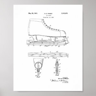 Póster Patente de patinaje sobre hielo