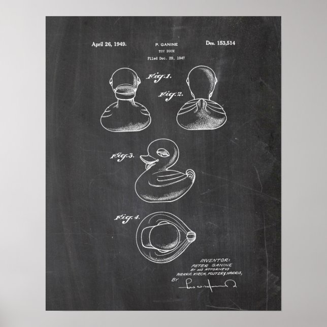 Póster Patente de Pato de Juguete (Frente)