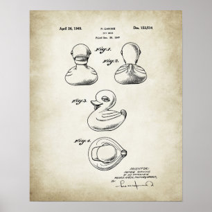 Póster Patente de Pato de Juguete