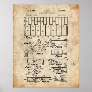 Póster Patente de piano