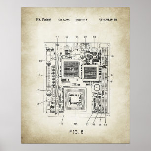 Póster patente de placa base para equipos informáticos