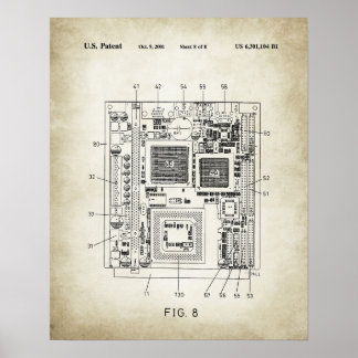 Póster patente de placa base para equipos informáticos