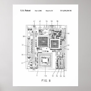 Póster patente de placa base para equipos informáticos