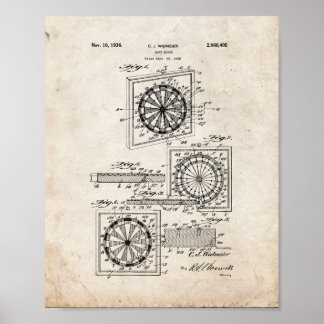 Póster Patente de placa Dart - Vieja mirada