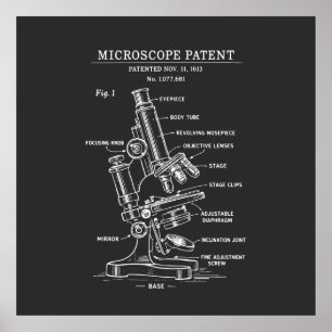 Póster patente de plano de microscopio