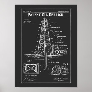 Póster Patente de plano de torre de petróleo