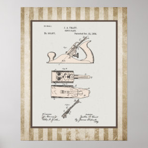 Póster Patente de Plano de Woodwork de Vintage