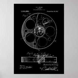 Póster Patente de Reel de Película