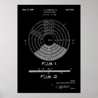 Póster Patente de registro de vinilo