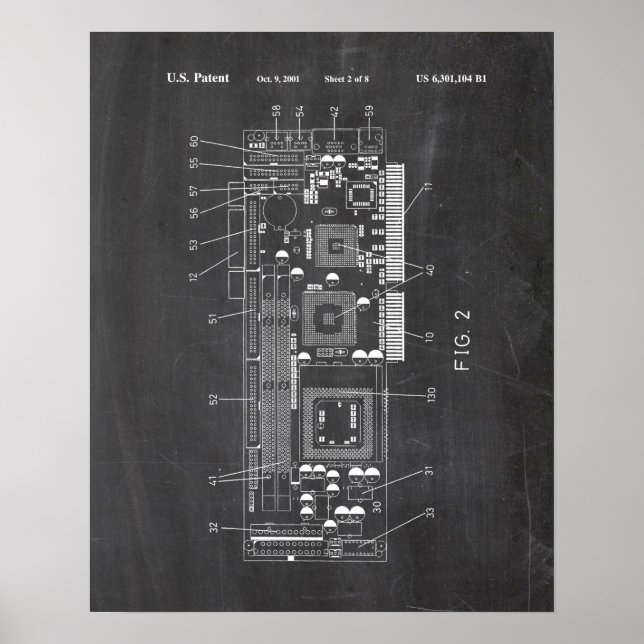 Póster Patente de tarjeta gráfica (Frente)