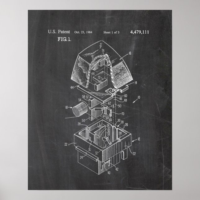 Póster Patente de teclas de teclado mecánico (Frente)