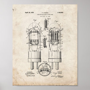 Póster Patente de tubo de vacío con electrodos múltiples 