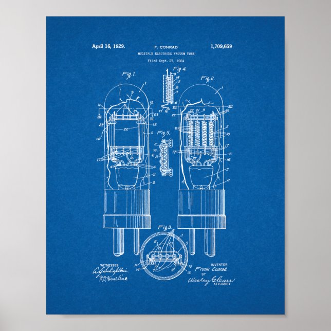 Póster Patente de tubo de vacío de electrodo múltiple - B (Frente)