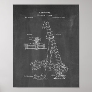 Póster Patente de vejigas de los bomberos - Chalkboard