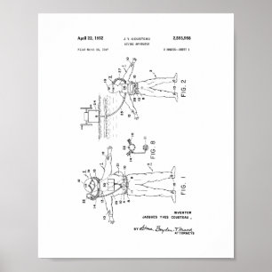 Póster Patente del aparato de salto de Jacques Cousteau