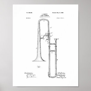 Póster patente del Diapositiva-trombone