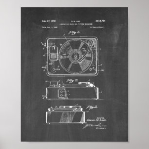 Póster Patente del jugador de registro - Chalkboard