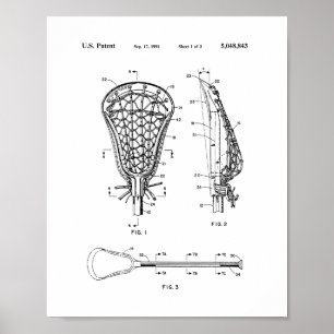 Póster Patente del palillo de LaCrosse