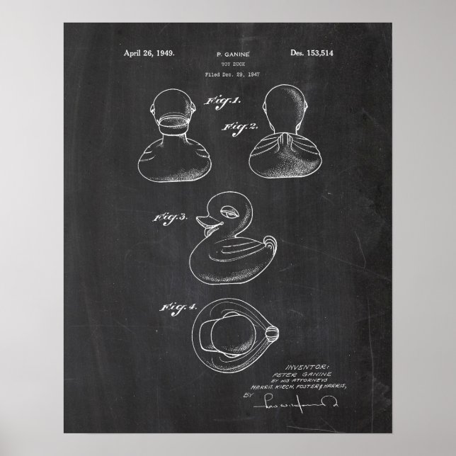 Póster Patente del pato de caucho (Frente)