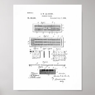 Póster Patente del tablero de Cribbage