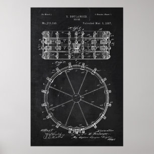 Póster Patente del tambor de la pizarra