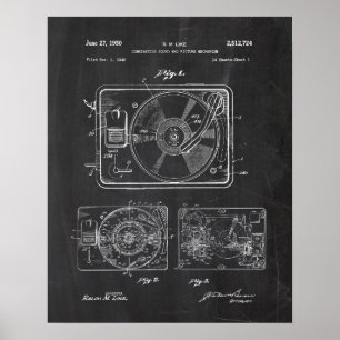 Póster Patente del tocadiscos