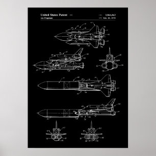 Póster Patente del transbordador espacial