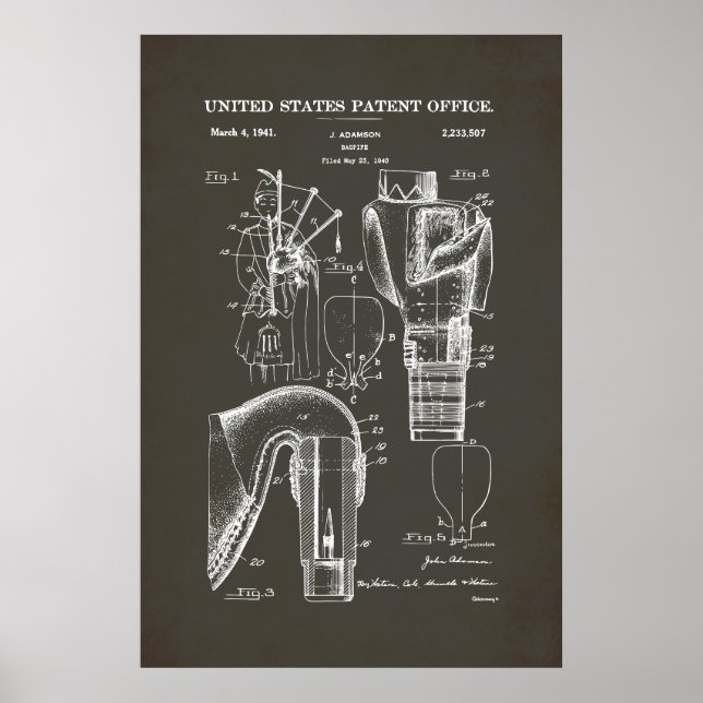 Póster Patente estadounidense - Bagpipes (Frente)