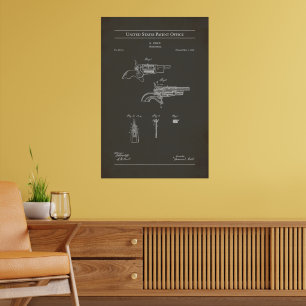 Póster Patente estadounidense de 1858 20144 - Revólver de