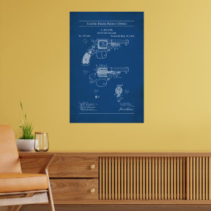 Póster Patente estadounidense de 1885 317965 - Revolver B
