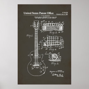 Póster Patente estadounidense - Guitarra acústica