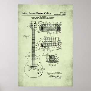 Póster Patente estadounidense - Guitarra acústica