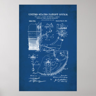 Póster Patente estadounidense - Pedal de tambor