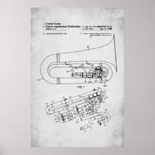 Póster Patente estadounidense - Tuba